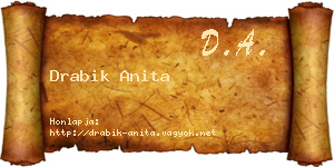 Drabik Anita névjegykártya